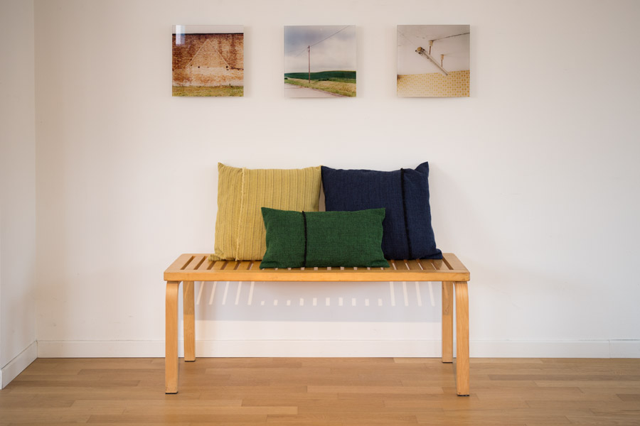 Mourne textiles - cushions in Irish wool , loom-shaped
