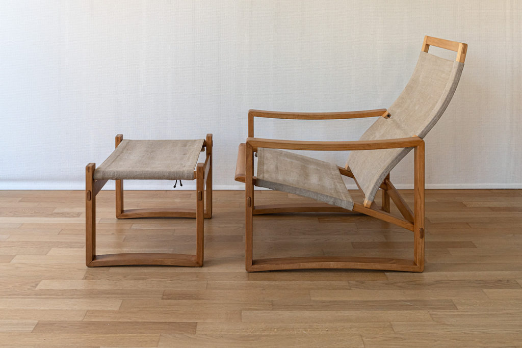 Easy-chair “Safari” in canvas con stool – Cod. 1152