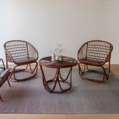 Set in rattan Tito Agnoli